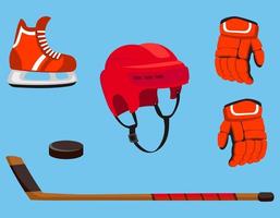 Set of hockey accessories vector