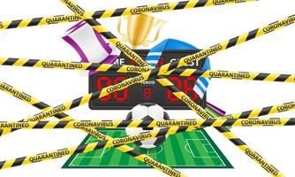 Striped protective tape prohibiting any sporting events vector