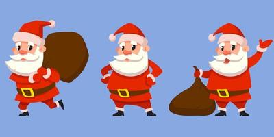 Santa Claus in different poses vector