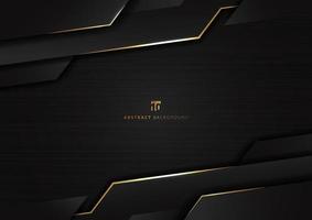 Abstract technology geometric glowing gold and black vector