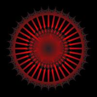 Abstract red 3d spirograph on black background vector