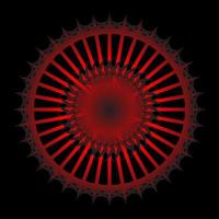 Abstract red 3d spirograph on black background vector