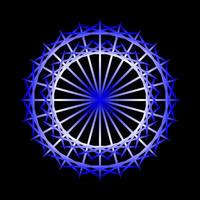 Abstract blue circular spirograph on black background vector