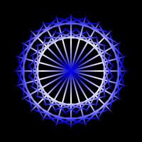 Abstract blue circular spirograph on black background vector