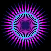 Abstract purple colorful spirograph on black background vector