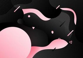 Abstract black and pink fluid or liquid gradient vector