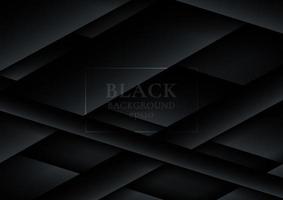 Abstract 3D black paper cut overlapping layers vector