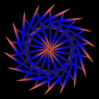 Abstract blue spirograph on black background vector