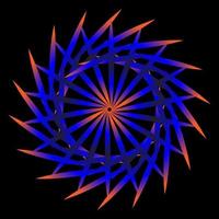 Abstract blue spirograph on black background vector