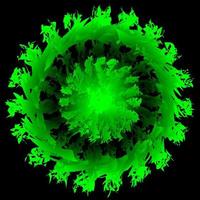 Abstract green fire spirograph on black background vector