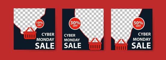 Cyber Monday Sale Banner Set vector