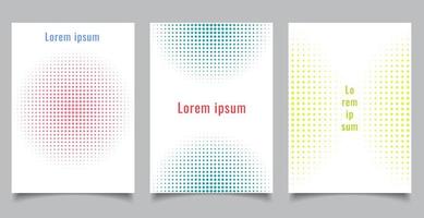 Brochure template set abstract halftone style circles vector