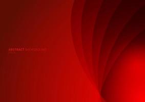 Abstract red background curved layers with shadow vector