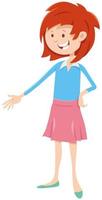 Cute girl comic character cartoon vector