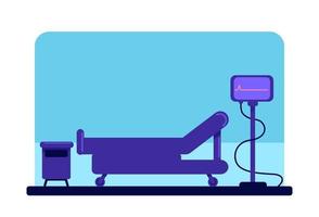 cama con ruedas y monitor de cardiograma vector