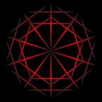 Abstract red line spirograph on black background vector