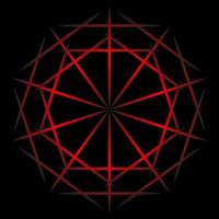 Abstract red line spirograph on black background vector