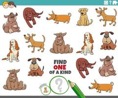 One of a kind task for children with dogs vector