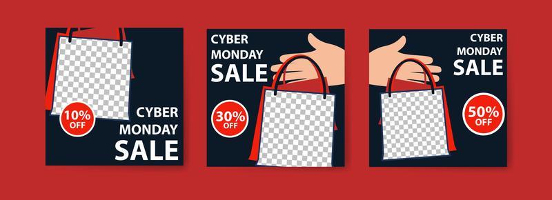 Cyber Monday Sale banner set