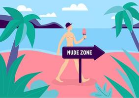 Nudist zone beach vector