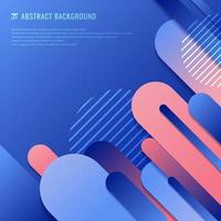 Abstract blue and pink geometric rounded line vector