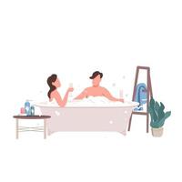 Couple taking bath vector