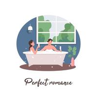 Couple relaxing in bathtub social media post vector