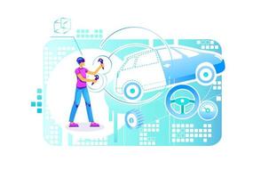 Car building engineer vector