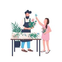 Father florist with daughter vector