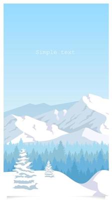 Winter landscape background with text space