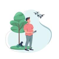 Content creator using a drone vector