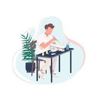 Man with plane model vector