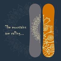 Print for snowboard. vector