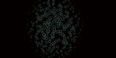 Dark Green template with circles. vector