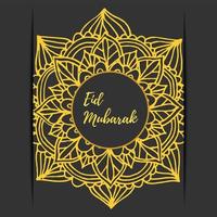 Greeting card of Eid Mubarak holiday. vector