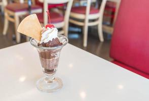 Chocolate sundae ice-cream photo