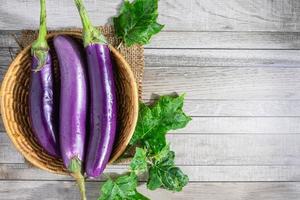 Eggplant in a basket photo