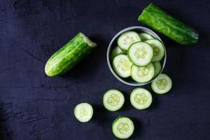 Cucumber chopped in a bowl photo