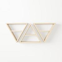 Wooden triangle shelving photo