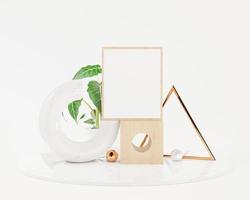 Abstract mock up frame, geometric shape podium background photo