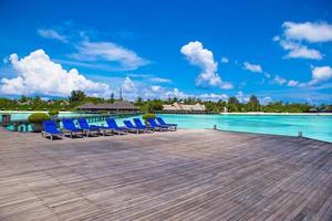 Maldives, South Asia, 2020 - Empty island resort during the day photo