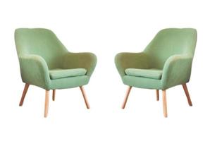 Two mint chairs on a white background photo