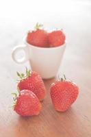 Fresh bunch of strawberries photo