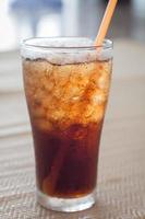 Glass of cola with ice photo