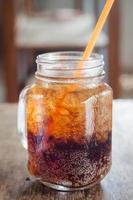 Close-up of a jar of cola photo