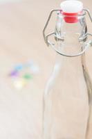 Close-up of a glass bottle photo