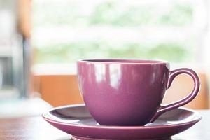 Close-up of a purple coffee cup photo