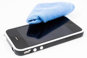 Smartphone and a microfiber cloth photo