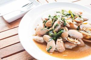 Clams on a plate photo
