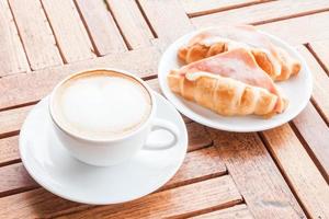 Latte with croissants photo